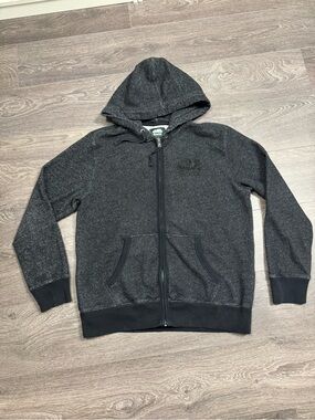 Roots Men's Dark Charcoal Full-Zip Hooded Sweater